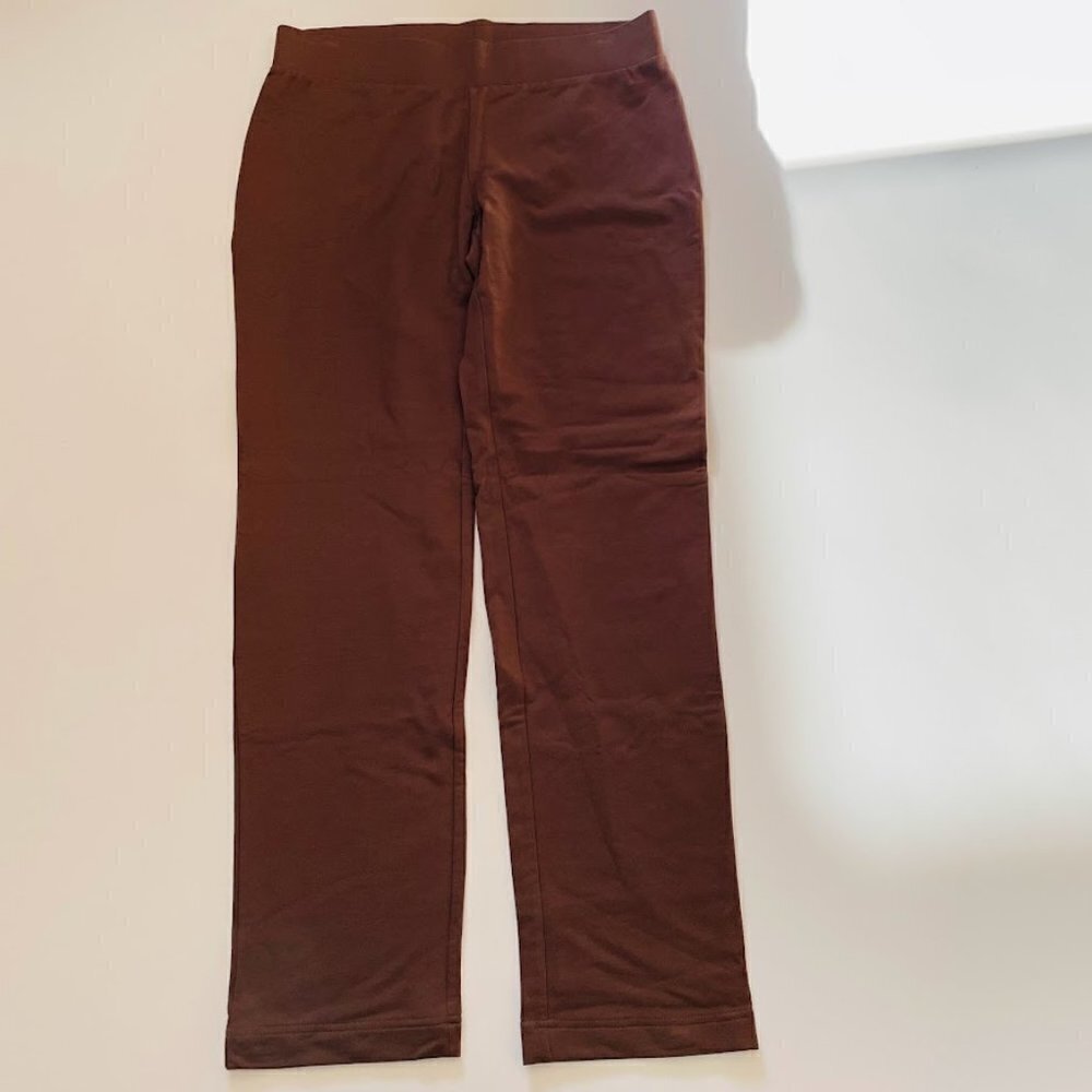 NWT J. Jill Pant Trouser Legging Straight Leg Truffle Brown Prima Cotton Stretch